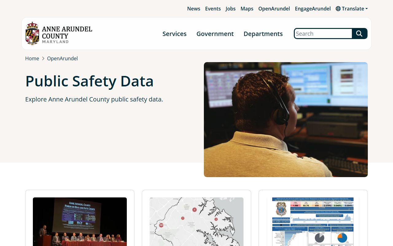 Open Arundel public safety data dashboard for Anne Arundel County