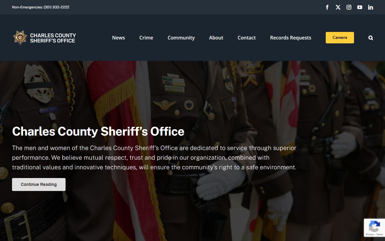 Charles County Sheriff's Office main website