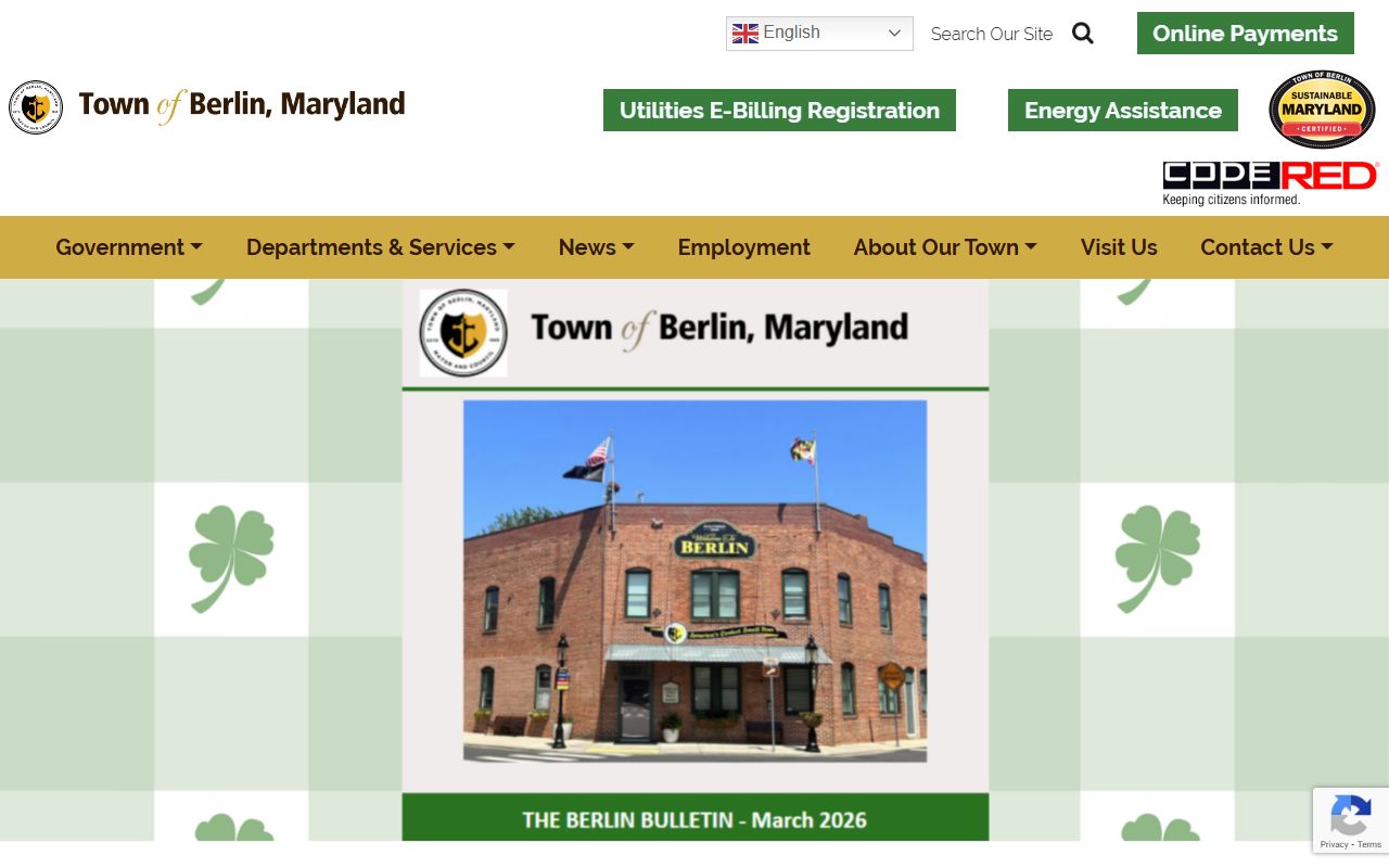 Town of Berlin website for Berlin Police Department police blotter records
