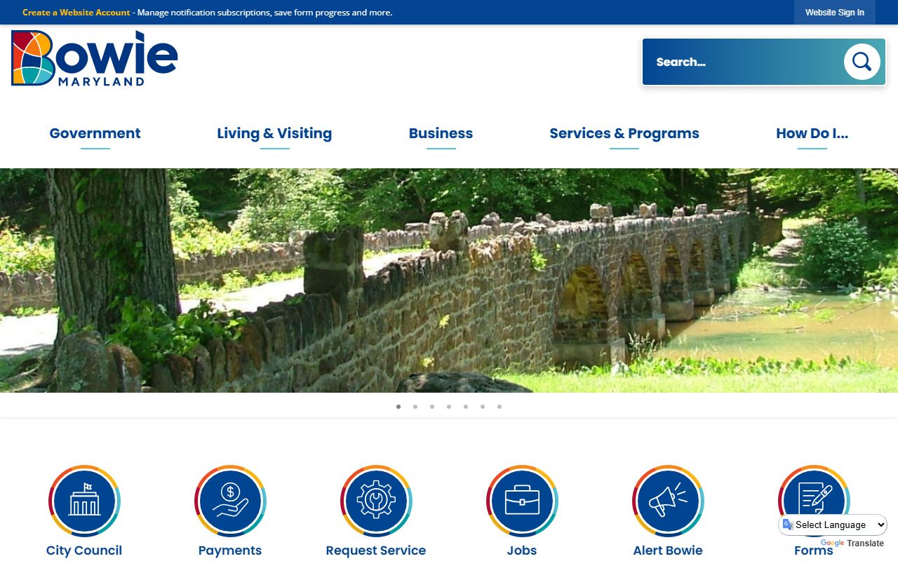 City of Bowie official website homepage